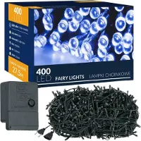 Springos Guirlande lumineuse LED - 27,5 m, 400 LED, 8 fonctions, bleue