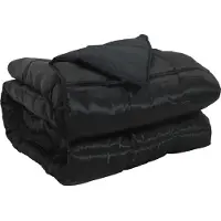 vidaXL Couette toutes saisons noire 135 x 200 cm en satin et microfibre