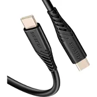 Swissten Câble USB-C vers USB-C 60W Silicone Anti-nœud Noir
