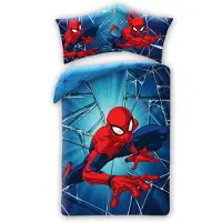 Halantex SP. z.o.o. Pościel Spider-Man - Set 140x200 cm z Poduszką 70x90 cm, 100% Bawełna