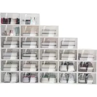OEM Boîte de rangement pour chaussures, design empilable, rangement sans poussière, 24 pièces