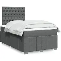 vidaXL Lit boxspring de style élégant avec matelas gris foncé 120x200 cm tissu,86,03 Kg cloris4899913