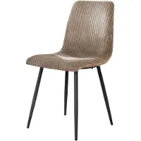 Furnlux Classic Chaise de salle à manger FURNLUX Rippe brun sable et noir 45 cm / Couleur principale : beige / Dimensions : 45 x 87 x 57 cm