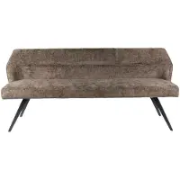 Furnlux Classic FURNLUX Canapé de salle à manger Pull Gris Marron Et Noir 188 cm / Couleur principale : marron / Dimensions : 188 x 84 x 53 cm