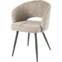 Furnlux Classic Chaise de salle à manger FURNLUX Salon Crème et Noir 58 cm / Couleur principale : beige / Dimensions : 58 x 81 x 56 cm