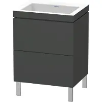 Duravit L-Cube c-bonded Ensemble vertical, 2 tiroirs, sans trop-plein, sans trou pour robinetterie, 600x698x480mm, LC6936N4949