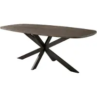 Furnlux Classic Table à manger FURNLUX Bronvik bronze et noir 215 cm / Couleur principale : marron / Dimensions : 215 x 77 x 105 cm