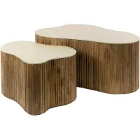 Furnlux Classic Table basse FURNLUX Nuovo brun sable 85 cm (2 pièces) / Couleur principale : brun / Dimensions : 85 x 40 x 59 cm