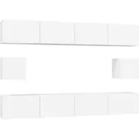 vidaXL Ensemble de 6 meubles TV blanc en bois composite