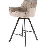 Furnlux Classic Tabouret de bar FURNLUX Raster écru et noir 56 cm / Couleur principale : beige / Dimensions : 56 x 95 x 52 cm