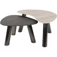 Furnlux Classic Table basse FURNLUX Twin gris clair, gris foncé et noir 88 cm (2 pièces) / Couleur principale : gris / Dimensions : 88 x 41 x 75 cm