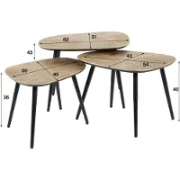 Furnlux Classic Table basse FURNLUX Ray bronze et noir 62 cm (3 pièces) / Couleur principale : doré / Dimensions : 62 x 43 x 51 cm