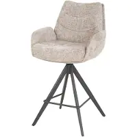 Furnlux Classic Tabouret de bar FURNLUX Lounge Écru et noir 56 cm / Couleur principale : beige / Dimensions : 56 x 99 x 60 cm