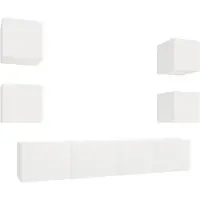 Syfax Ensemble de meubles TV 6 pcs Blanc Bois d'ingénierie