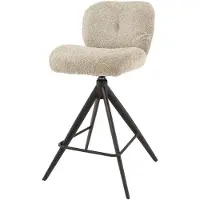 Furnlux Classic Tabouret de bar FURNLUX Confort Beige et Noir 45 cm / Couleur principale : beige / Dimensions : 45 x 94 x 56 cm