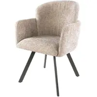 Furnlux Classic Chaise de salle à manger FURNLUX Embrace Écru et anthracite 58 cm / Couleur principale : beige / Dimensions : 58 x 85 x 61 cm