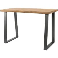 Furnlux Classic Table à manger FURNLUX massive brun sable et noir 135 cm / Couleur principale : brun / Dimensions : 135 x 92 x 70 cm