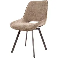 Furnlux Classic Chaise de salle à manger FURNLUX pivotante marron clair et anthracite 51 cm / Couleur principale : beige / Dimensions : 51 x 87 x 62 cm