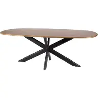 Furnlux Classic Table à manger FURNLUX Cliff sable marron et noir 180 cm / Couleur principale : marron / Dimensions : 180 x 76 x 95 cm