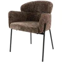 Furnlux Classic Chaise de salle à manger FURNLUX Curva gris brun et noir 62 cm / Couleur principale : brun / Dimensions : 62 x 80 x 61 cm