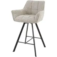 Furnlux Classic Tabouret de bar FURNLUX Raster beige et noir 56 cm / Couleur principale : beige / Dimensions : 56 x 95 x 52 cm