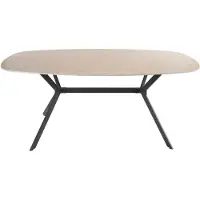 Furnlux Classic Table à manger FURNLUX Romano beige et noir 180 cm / Couleur principale : beige / Dimensions : 180 x 76 x 90 cm