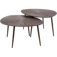 Furnlux Classic Table basse FURNLUX Ray marron, bronze et noir 76 cm (2 pièces) / Couleur principale : marron / Dimensions : 76 x 43 x 61 cm