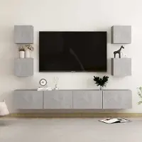 Prolenta Maison Exclusive - Ensemble de meubles TV 6 pcs Gris béton Bois d'ingénierie