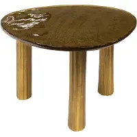 Furnlux Classic Table basse FURNLUX Eclipse Gold 70 cm / Couleur principale : doré / Dimensions : 70 x 45 x 59 cm