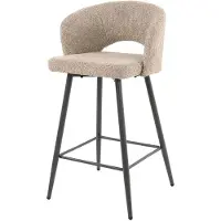 Furnlux Classic Tabouret de bar FURNLUX Salon Beige et Noir 51 cm / Couleur principale : beige / Dimensions : 51 x 94 x 50 cm