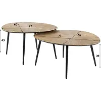 Furnlux Classic Table basse FURNLUX Ray bronze et noir 77 cm (2 pièces) / Couleur principale : doré / Dimensions : 77 x 43 x 60 cm