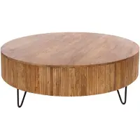Furnlux Classic Table basse FURNLUX Wave sable brun et noir 120 cm / Couleur principale : brun / Dimensions : 120 x 38 x 120 cm