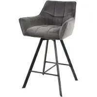 Furnlux Classic Tabouret de bar FURNLUX Raster anthracite et noir 56 cm / Couleur principale : gris / Dimensions : 56 x 95 x 52 cm