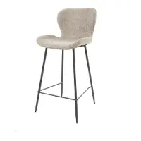 Furnlux Classic Tabouret de bar FURNLUX Rondea beige et noir 47 cm / Couleur principale : beige / Dimensions : 47 x 99 x 51 cm