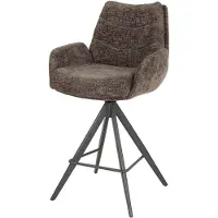 Furnlux Classic Tabouret de bar FURNLUX Lounge gris, marron et noir 56 cm / Couleur principale : marron / Dimensions : 56 x 99 x 60 cm