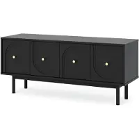 Furnlux Classic Meuble TV FURNLUX Mazoma Noir Et Or 154 cm / Couleur principale : noir / Dimensions : 154 x 54 x 39 cm