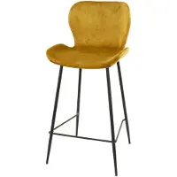 Furnlux Classic Tabouret de bar FURNLUX Rondea jaune moutarde et noir 47 cm / Couleur principale : jaune / Dimensions : 47 x 99 x 51 cm