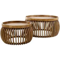 Furnlux Classic Table basse FURNLUX Tweak brun sable 78 cm (2 pièces) / Couleur principale : brun / Dimensions : 78 x 40 x 78 cm