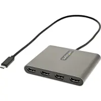 StarTech.com .com Adaptateur USB C vers 4 HDMI - Carte Vidéo & Graphique Externe - Convertisseur USB Type-C vers Quadruple Écran HDMI - 1080p 60Hz - Dongle Multi Écran - Windows Uniquement