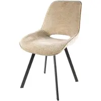Furnlux Classic Chaise de salle à manger pivotante FURNLUX beige et noire 51 cm / Couleur principale : beige / Dimensions : 51 x 87 x 63 cm