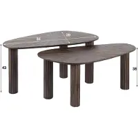 Furnlux Classic Table basse FURNLUX Maya Teck 84 cm (2 pièces) / Couleur principale : marron / Dimensions : 84 x 43 x 39 cm