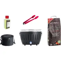 LotusGrill S Small Kompakt Starter-Set Gris anthracite Barbecue au charbon de bois 5 pièces