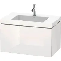 Duravit L-Cube c-bonded Ensemble suspendu, 1 tiroir, sans trop-plein, 1 trou pour robinet, 800x500x480mm, LC6917O8585