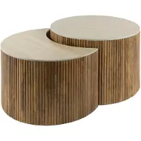 Furnlux Classic Table basse FURNLUX Nuovo brun sable 60 cm (2 pièces) / Couleur principale : brun / Dimensions : 60 x 40 x 60 cm
