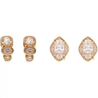 Faina Boucles d'oreilles or / transparent