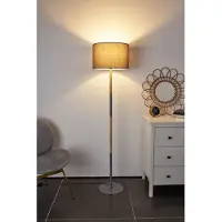 Paulmann Lampadaire Grand Purity gris/bois 160 cm max. 20 W E27 sans ampoule avec interrupteur