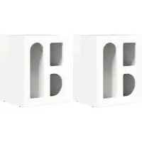 vidaXL Table de chevet 2 pcs Blanc brillant 40 x 35 x 50 cm