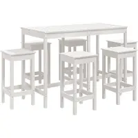 vidaXL Ensemble bar de jardin 7 pièces blanc pin massif