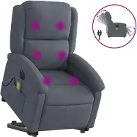 vidaXL Fauteuil de massage avec releveur électrique gris foncé velours