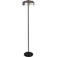 Searchlight Frisbee 1Lt Led Lampadaire, Noir Mat Avec Verre Fumé